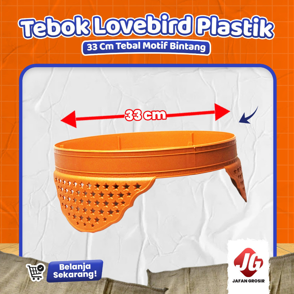 Tebok Plastik Kandang Sangkar Lovebird Warna Diameter 33cm