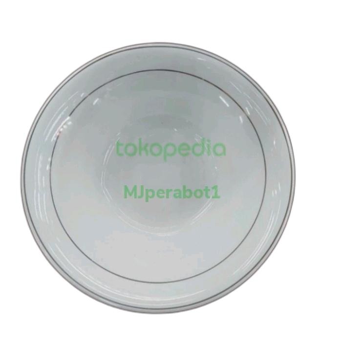 Mangkok Keramik Putih 7" List Emas SUNBIRD/ Mangkuk Bakso