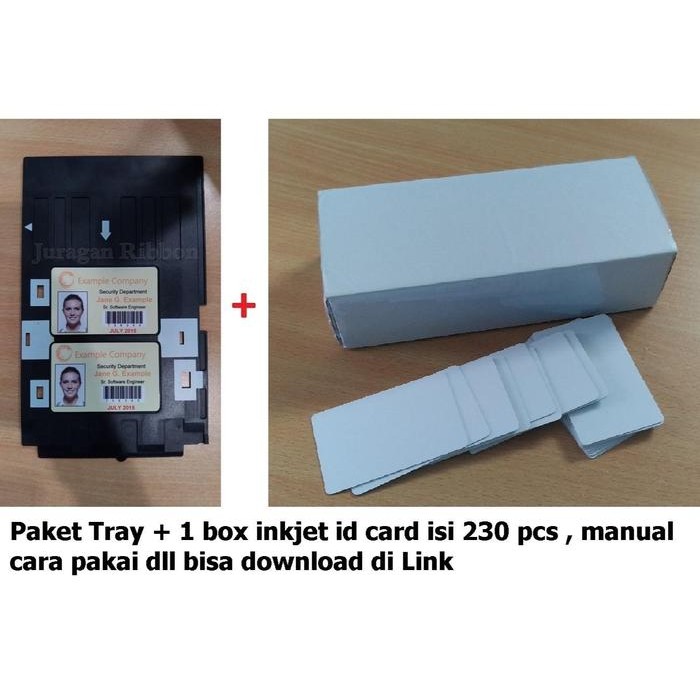 

Paket ID Card Tray Epson L850 + PVC inkjet ID Card 230 Pcs
