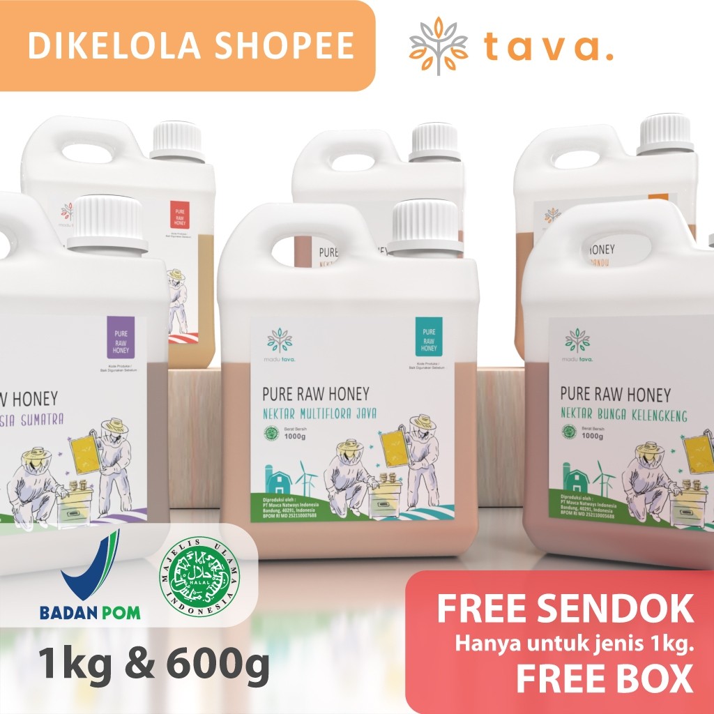 

Madu Asli Murni Tava Grade A Variant Nektar 100% Alami Pure Natural Raw Honey