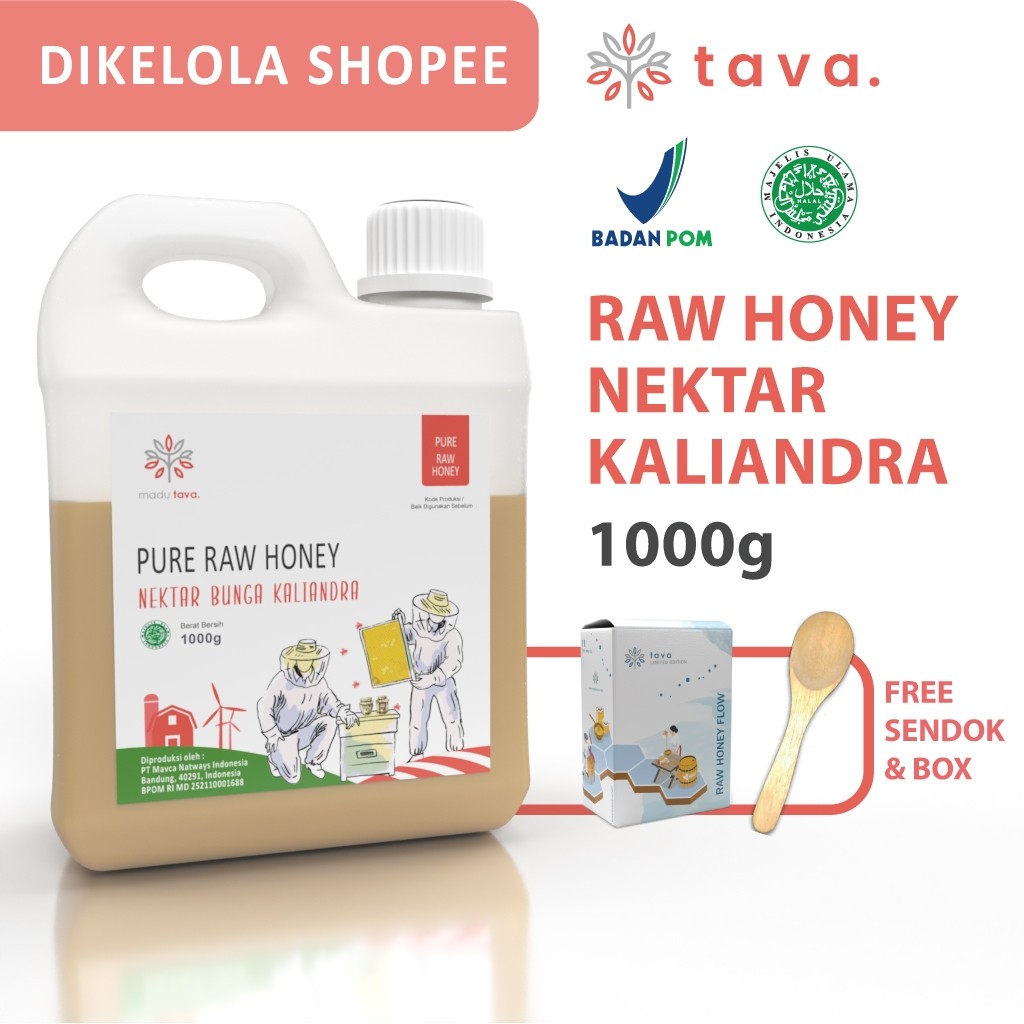 

Madu Asli Murni 1kg Tava Grade A Nektar Kaliandra 100% Alami Pure Natural Raw Honey