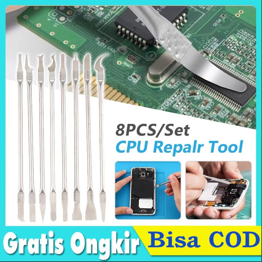 MD Cpu Glue Removal Crowbar Set Pisau Service Cpu Emmc 8 In 1 Pisau Congkel Cpu Ic Pisau Cpu Tool