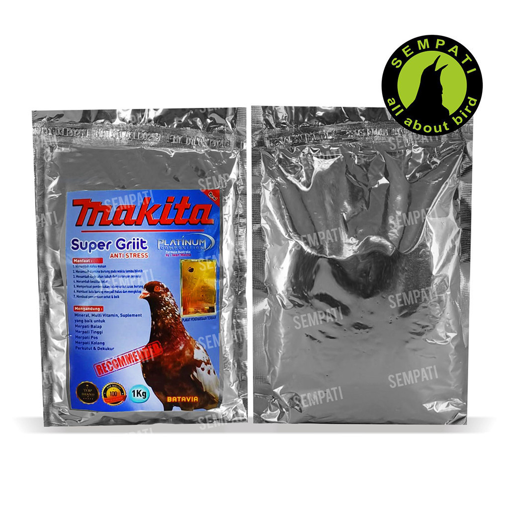SEMPATI Makita Super Grit Platinum 1 Kg Pakan Makanan Burung Merpati Perkutut Derkuku Asinan Remisan