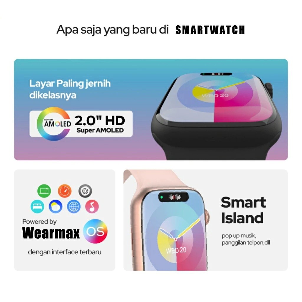 100% ORISAMSUNG Smartwatch S10 Pro Max Smart Watch 2.2 Inci Layar Sentuh SmartWatch Wanita Pria IP68