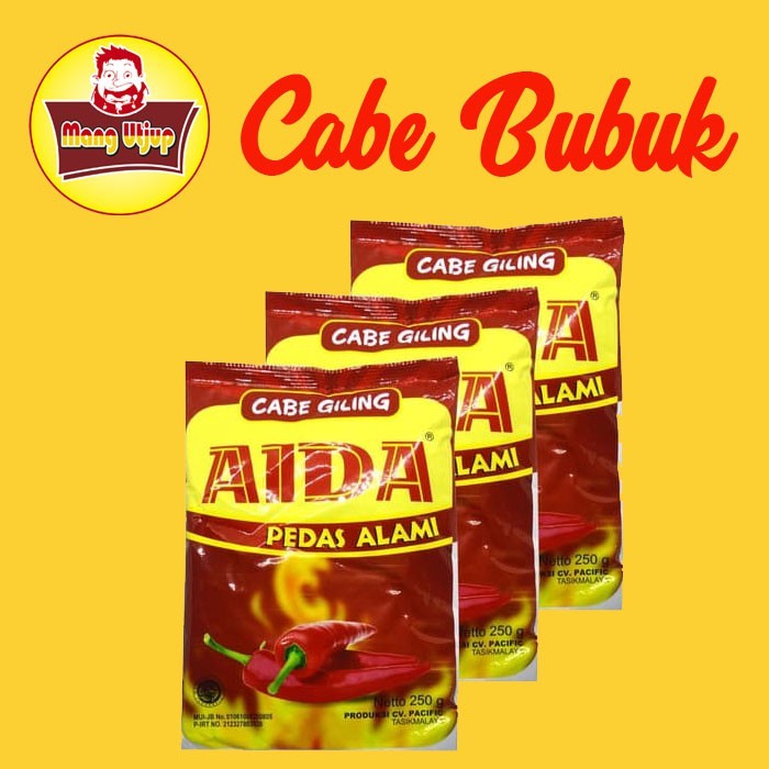 

Cabe Bubuk Aida 250gr Pedas Alami Halal