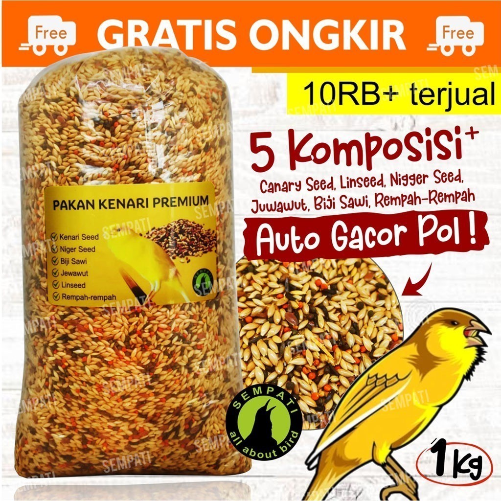 SEMPATI Pakan Kenari Premium 1 Kg Sempati Pakan Burung Kenari 5 Komposisi Canary Seed Nigger Niger