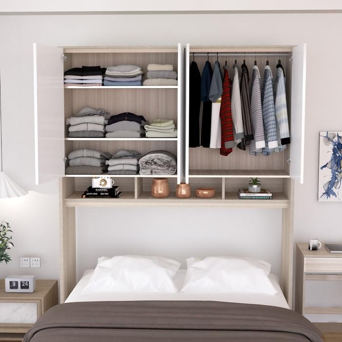 Idea Clay - Ranjang Set Divan Kayu Lemari Pakaian Putih Rak Pajangan Meja Belajar Modern Minimalis