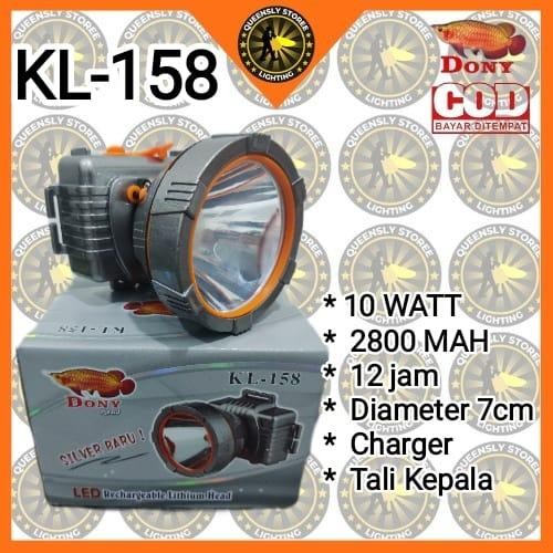 Senter Kepala Dony KL - 158 Silver Keren Lampu