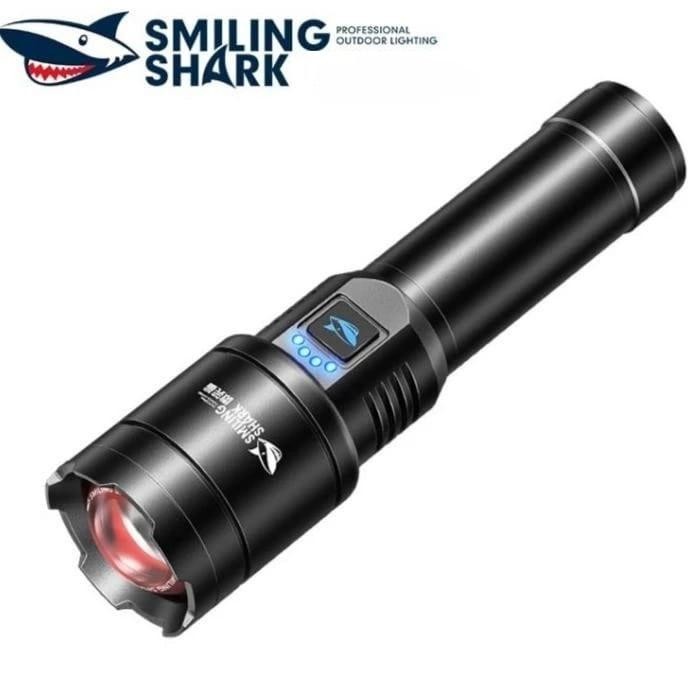 SENTER LED SMILING SHARK SD-5220 M80 - CAHAYA SUPER TERANG - BISA DI ZOOM - BISA JADI POWERBANK -