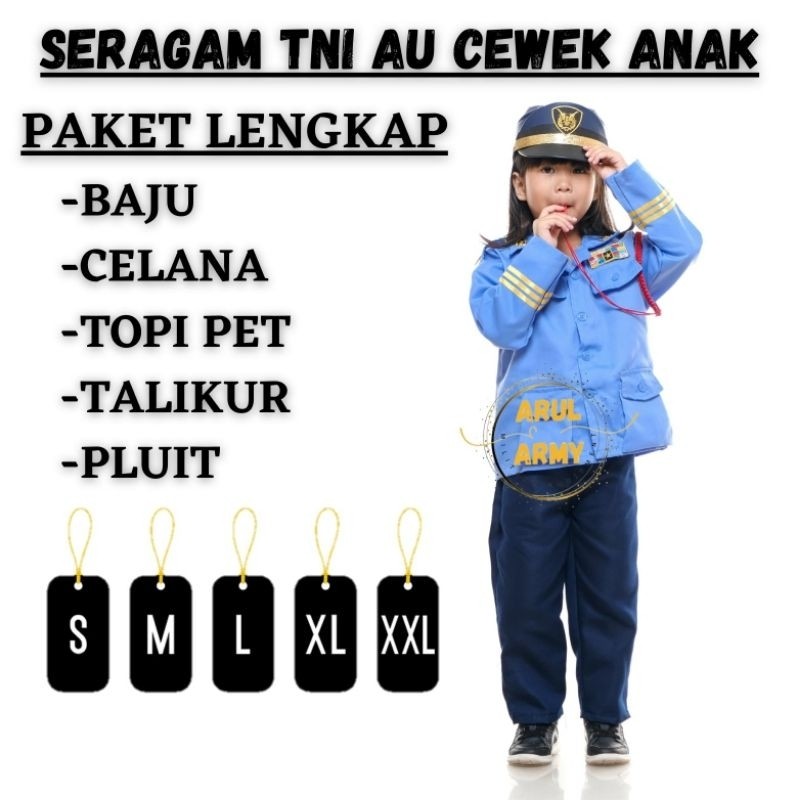 RB223 GROSIR SERAGAM TNI AU ANAK TK PAUD LAKI PEREMPUAN SEKOLAH SETELAN PDH TNI ANGKATAN UDARA ANAK