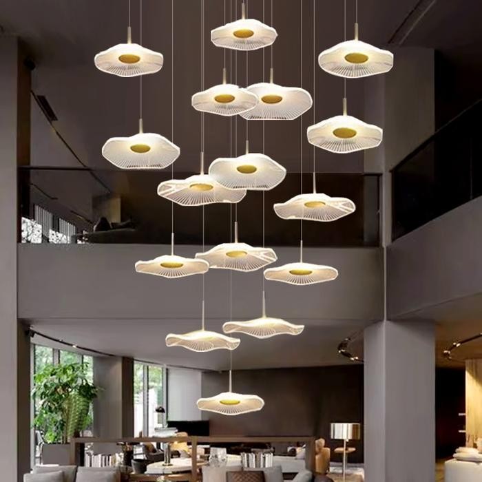 Nordic Restoran Chandelier Tangga Lampu Kamar Tidur Lampu lampu tangga indoor Interior Langit Langit