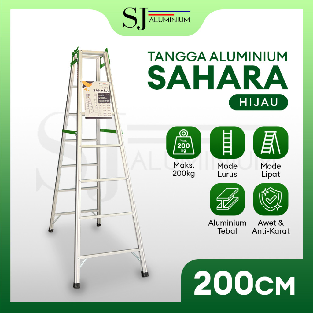 [SAHARA] Tangga Aluminium / Tangga Lipat / Tangga Aluminium Lipat - Jumbo & Multifungsi Tahan 200 KG