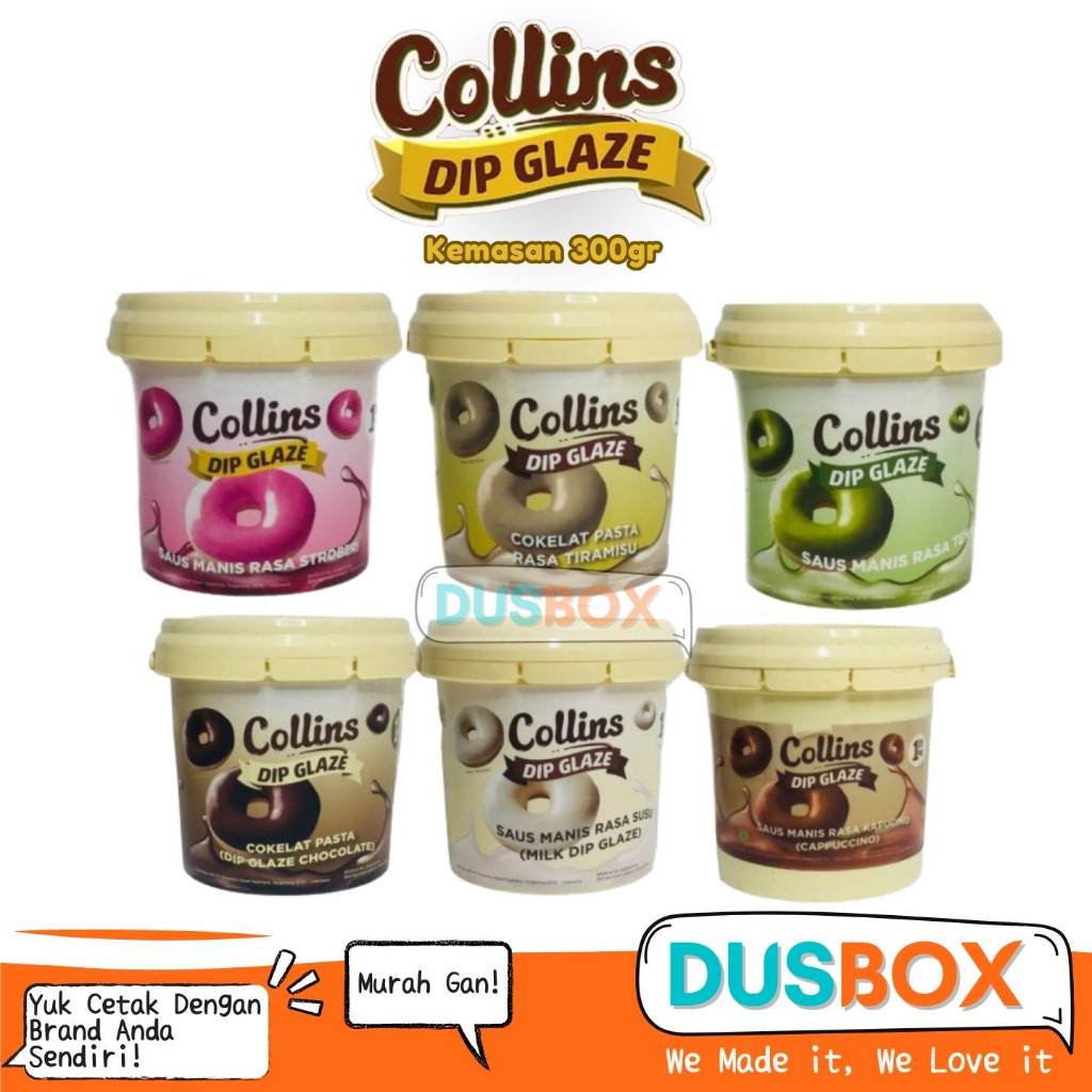 

Collins Dip Glaze 300gr / Toping Donat Collins / Selai Donat / Collins Selai Donat