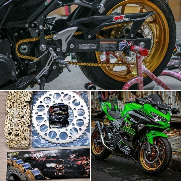 PREMIUM ORIGINAL GEAR SET NINJA 250 FI RANTAI NINJA 250 KARBU GEAR KAWASAKI