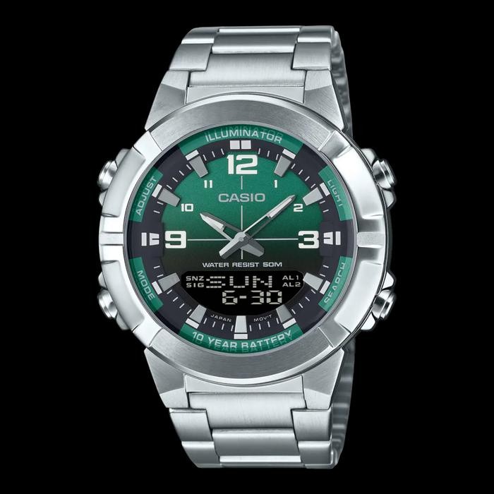 Jam Tangan Casio Pria Amw-870Da-3A Original Amw870Da Dualtime Amw870