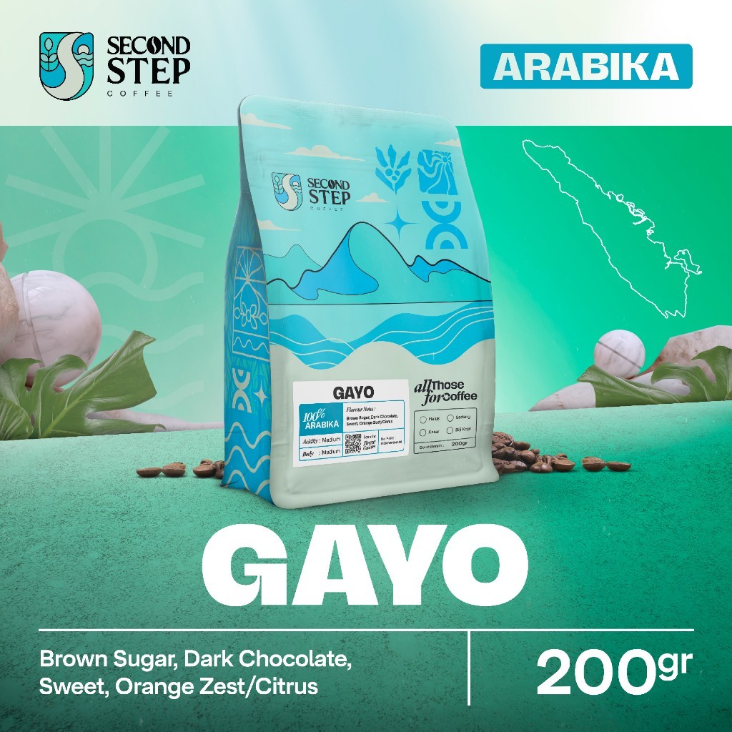 

Biji Kopi Bubuk Arabika Gayo Aceh Arabica Coffee Roast Beans 200gr Coffe