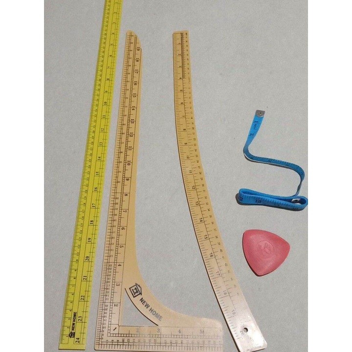 penggaris pola jahit / isi 5 jenis / penggaris besar siku. penggaris besar lurus .penggaris besar