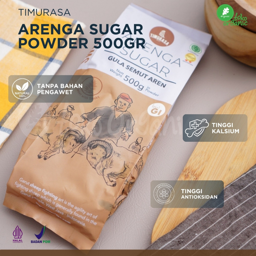 

Timurasa Arenga Sugar Powder (500gr) Timurasa Crystal Arenga Sugar, Gula Aren Bubuk Natural, Gula