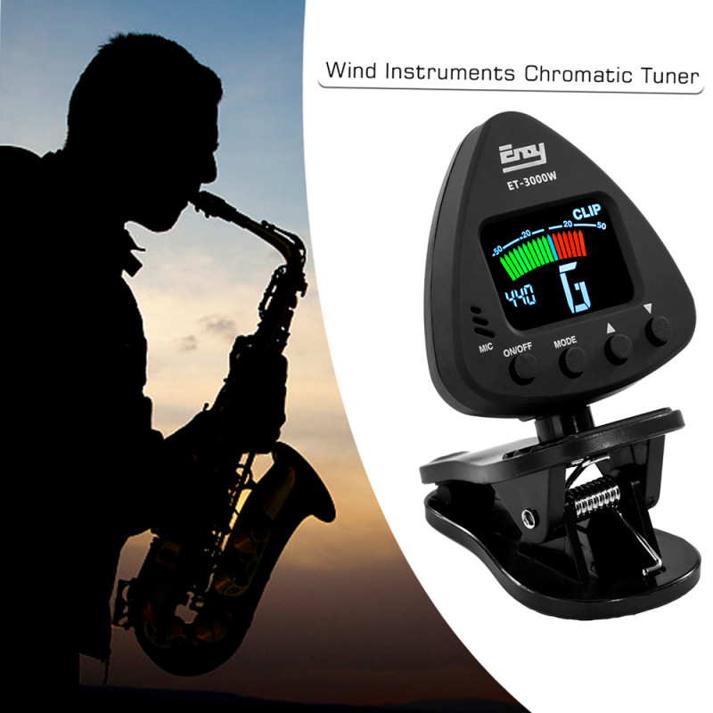 NEW eno ET 3000W Wind Instruments Tuner Supports Mic&Clip-on Tuning Modes for Saxophone Clarinet Tru