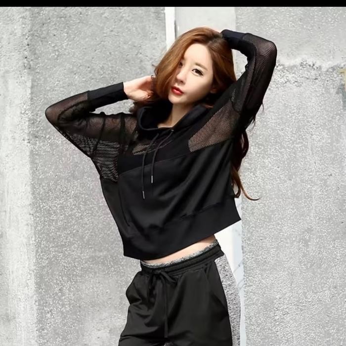 PRODUK HOODIE BASIC JARING / HOODIE JALA KOREA / BAJU JARING OLAHRAGA GYM / HOODIE LARI PAGI