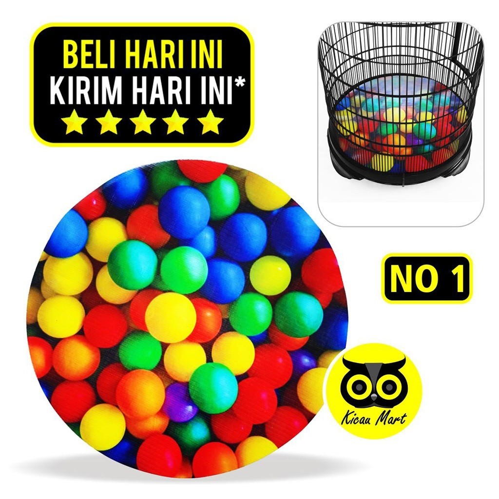 KICAU MART Karpet Sangkar Kandang Burung Murai No 1 Motif Bola 3D 3 Dimensi Bahan Spons Alas Sangkar