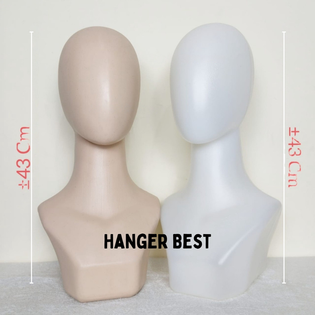 Manekin Patung Kepala Alien Dewasa / Anak Kulit / Dewasa Kulit Display Hijab Plastik Patung Kepala