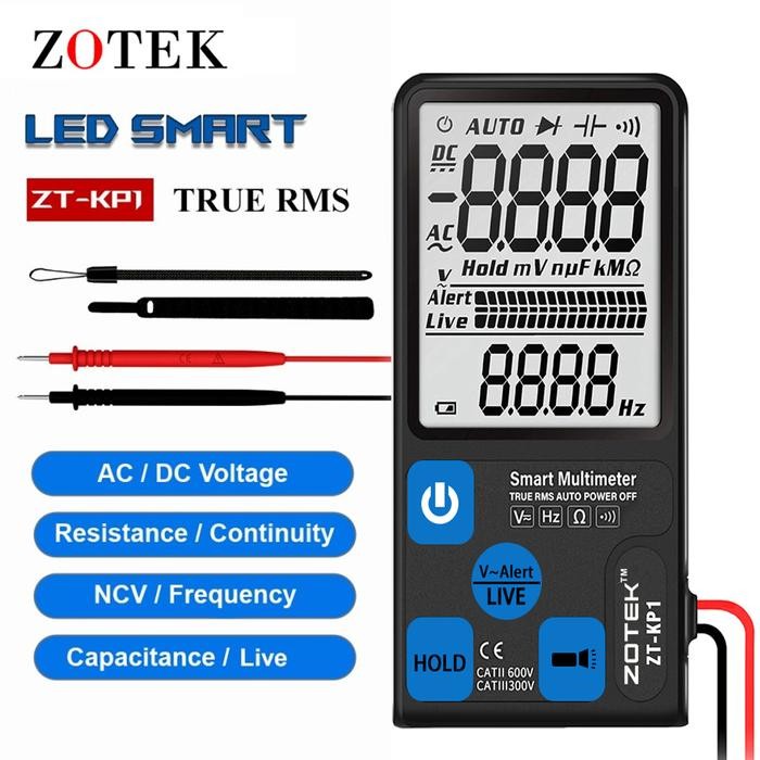 Termurah Zotek Zt-Kp1 Smart Multimeter True Rms Auto Power Off Ncv Frequensy