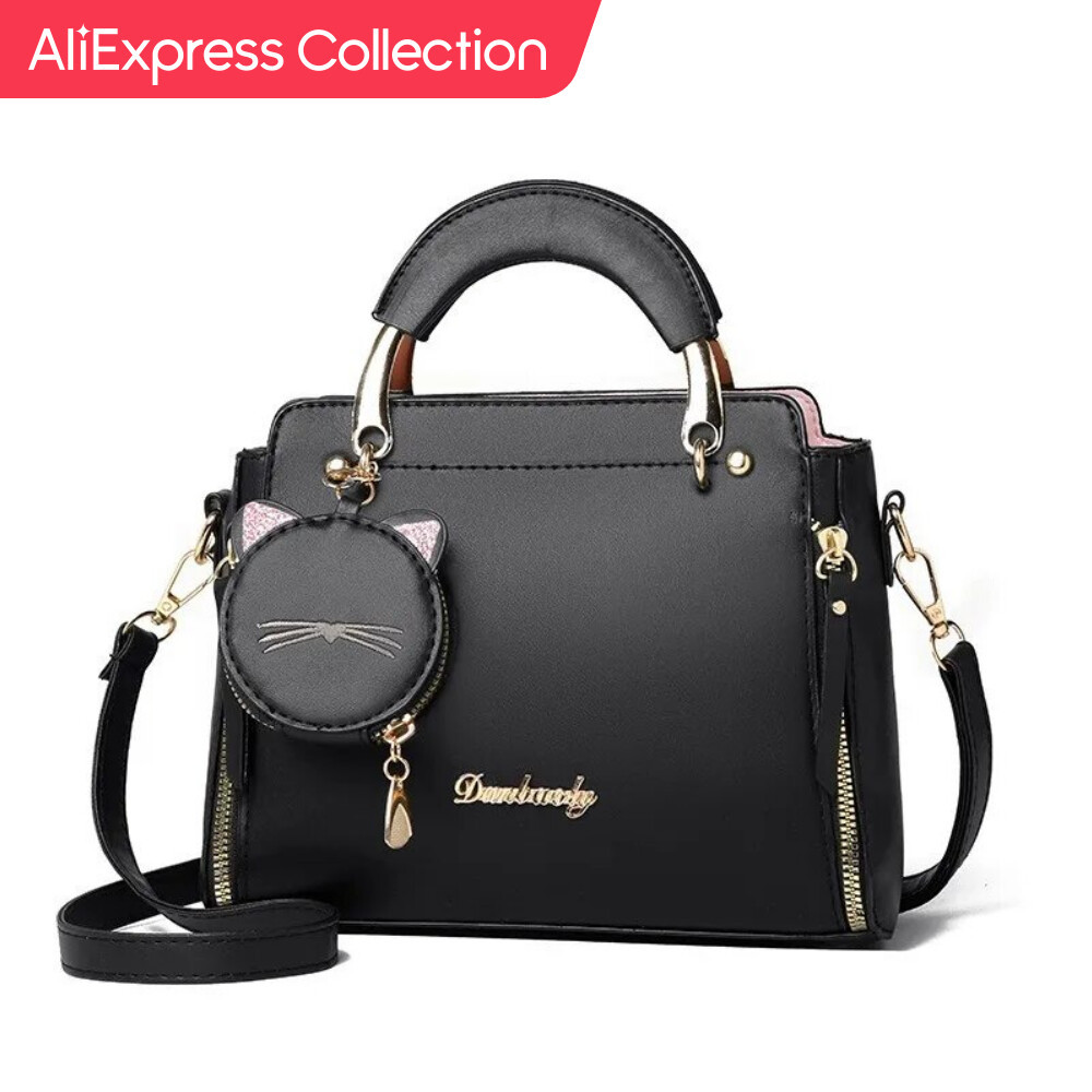 Koleksi AliExpress Tas Tangan Fashion untuk Wanita Tas Bahu Tas Pegangan Atas Wanita Dompet Kucing