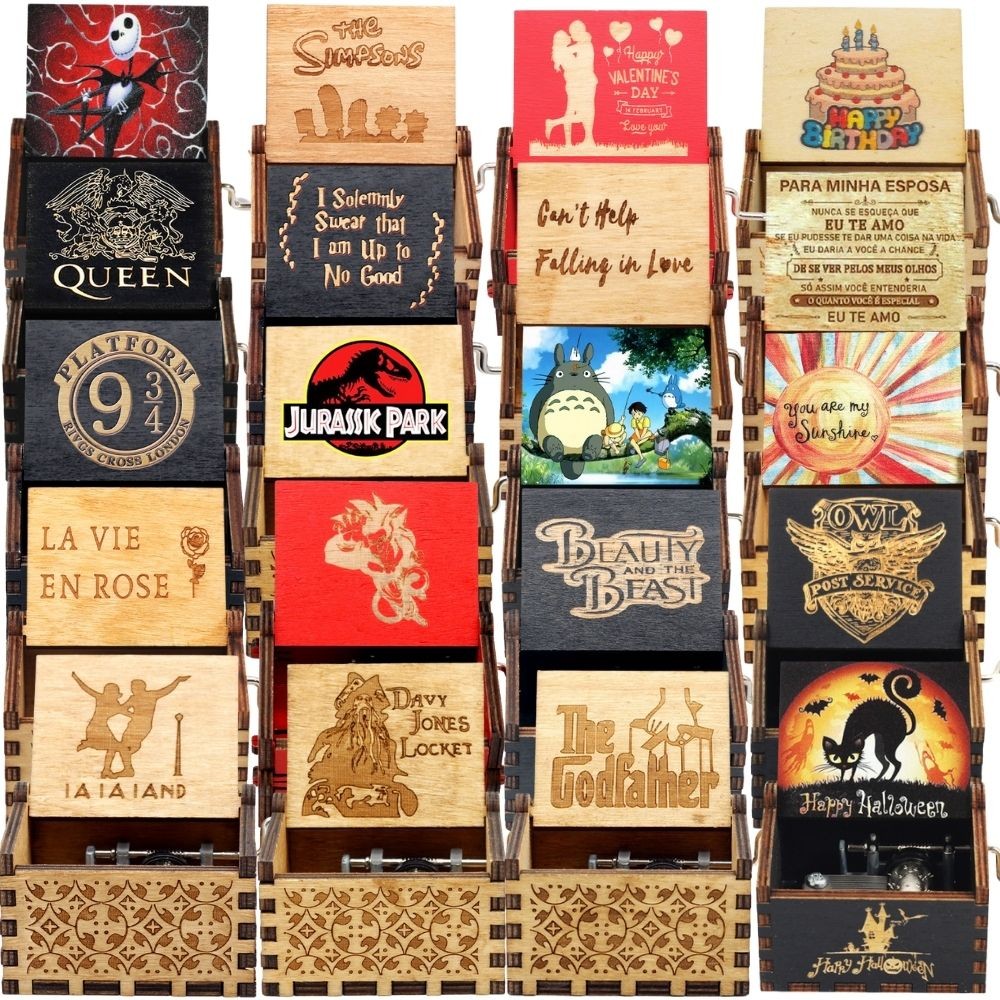 52 Tema Kotak Musik Kayu Tangan Memutar Ratu Jurassic Park Neverland Peti Mati Musik Caja Hadiah Lib