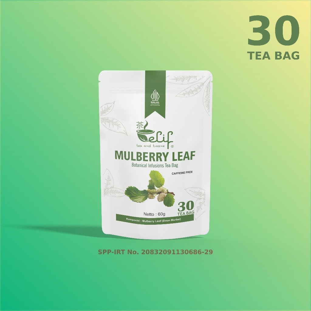 

ELIF TEA AND TISANE Mulberry Leaf Tea Kanker Diabetes Kolesterol Teh Daun Murbei 30 Tea Bag