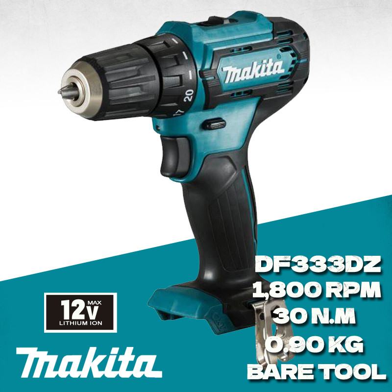 MAKITA Bor Driver Kompak Tanpa Kabel Asli DF333/DF333DZ Bodi Hanya 12V 3/8 "Obeng Listrik Alat Listr