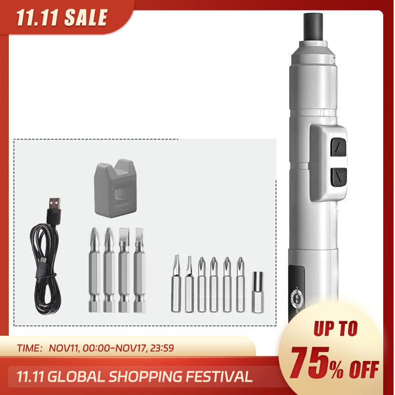 1Set Obeng Listrik Tipe Pena Tipe Pengisi Daya Obeng Ponsel Obeng Listrik Batch Bor Listrik Mini