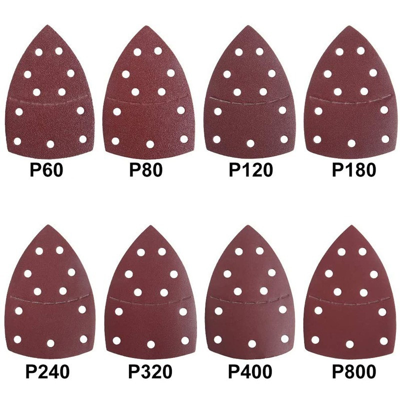 Detail Mouse Sander Amplas 11 Lubang Kertas Pengamplasan Segitiga untuk Multi Sander Amplas Cakram A