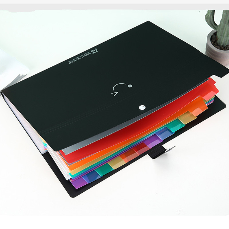

New A4 PP File Folder Listing Multicolor Multi-Page Classification File Holder Storage Bag Portfolio Office Filing Products