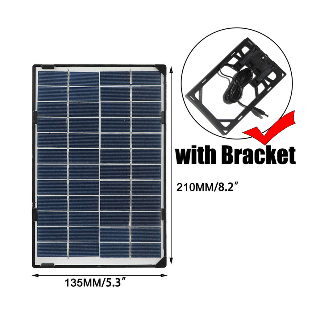 6W 12V Outdoor Solar Panel Waterproof Security Camera Solar Cell with 10ft DC Output DIY for Street 