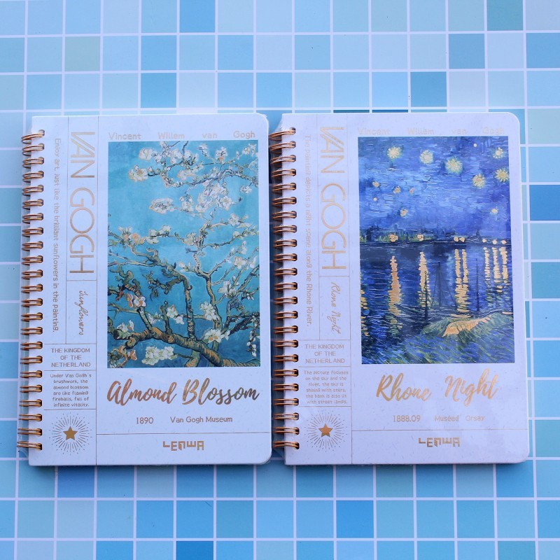 

Buku Tulis Spiral A5&B5 Lenwa Vangogh Words Cute Bergaris