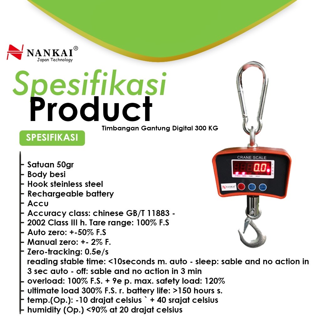 Timbangan Gantung Digital 300KG Nankai