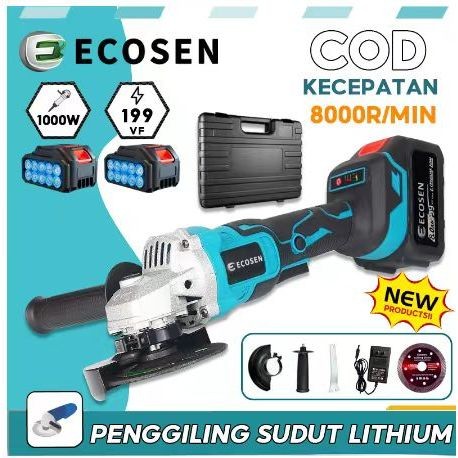 BRUSHLESS GERINDA ANGLE GRINDER CORDLESS MESIN GERINDA TANGAN ELEKTRIK GERINDA BATERAI PORTABLE ALAT
