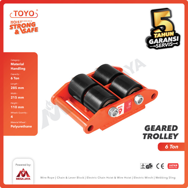TOYO Cargo Trolley / Dolly Skate Roller 6 Ton