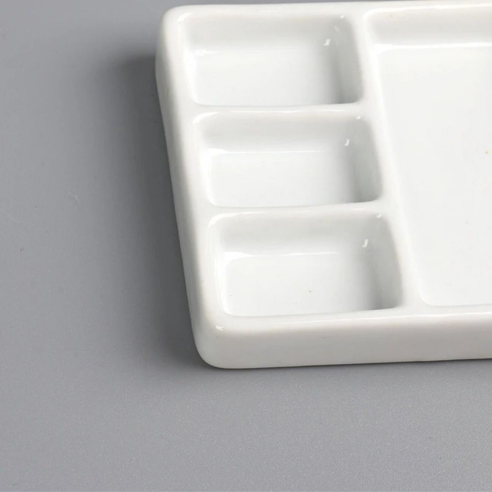 

Easy To Clean Ceramic Watercolor Palette Square Portable Checkered Palette 9 Grids Durable Plum Blossom Paint Plate Art Supplies