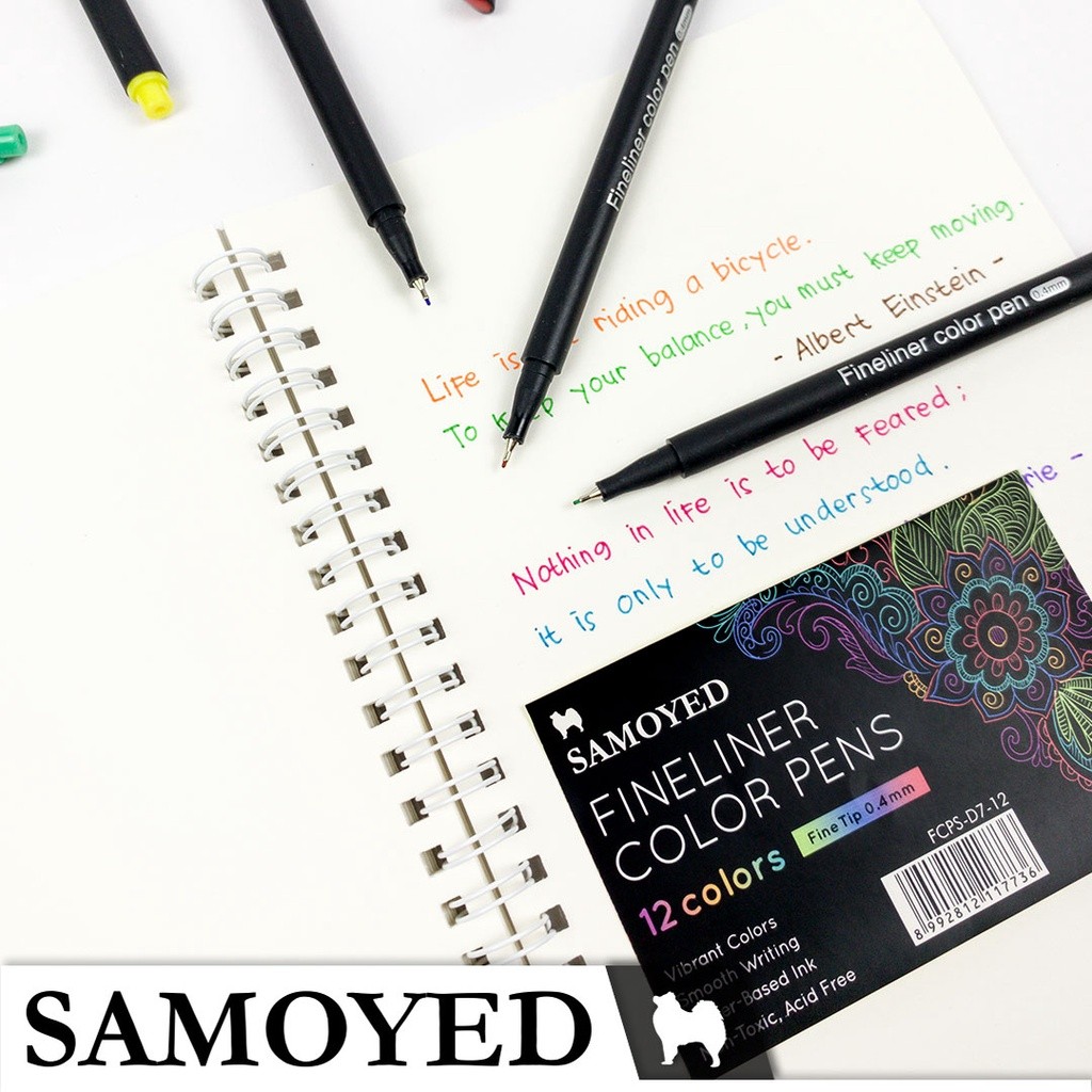 

SAMOYED FCPS-D7-12 Pulpen / Pena / Spidol Gambar Warna / Drawing / Finer Color Pen Set 12 Warna /