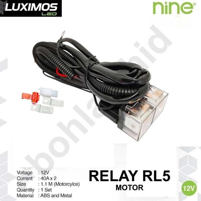 Ready Relay Lampu Tembak Motor Luminos Rl5 Lx Trix 2 X 40A Luximos Kabel Relay Set Lampu Sorot