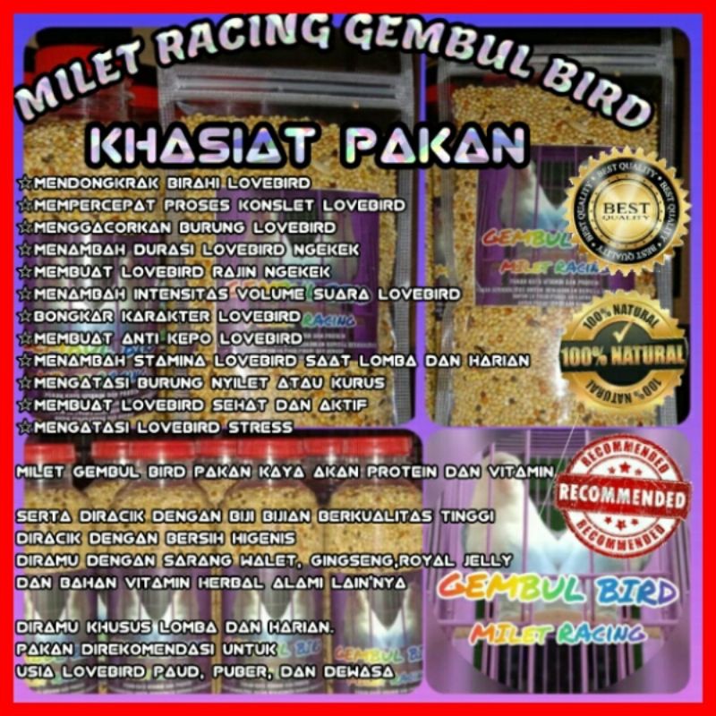 Fur Babies Pakan Lovebird Konslet / Pakan Lovebird Dosis Tinggi / Pakan Lovebird Gacor / Milet