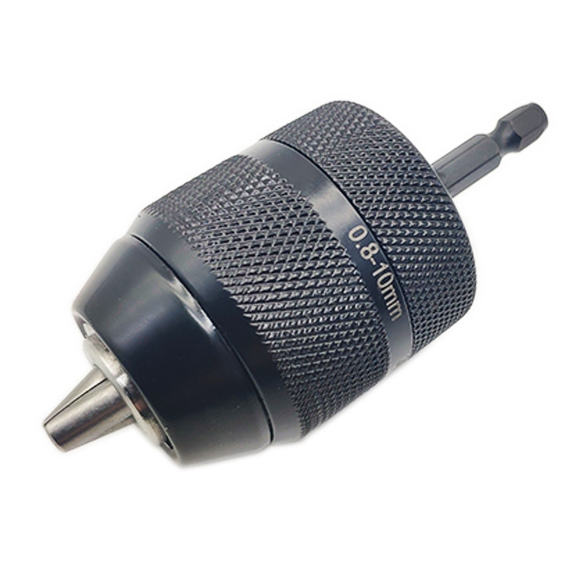 Keyless 0.8-10mm 3-Jaw  3/8-24UNF Drill Chuck Quick Change Adapter SDS-Plus Shank 1/4" Hex Square Fi