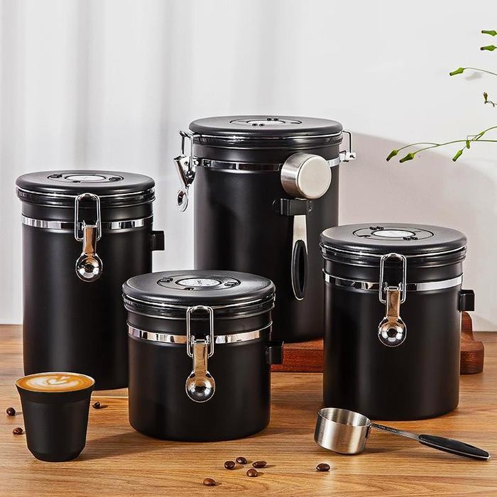 Toples 1 Set Lengkap Toples Aesthetic Toples Kopi Gula Teh Coffe Canister Storage Tempat Bumbu Dapur