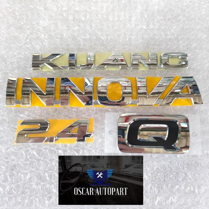 Logo Tulisan Emblem Innova Reborn Type Q Komplit - Q 2.4 Ori Original Asli