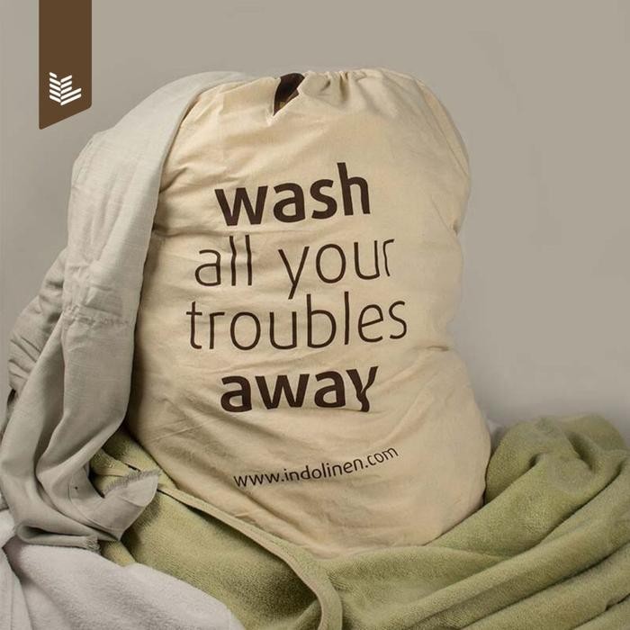 Laundry Bag Jumbo Kanvas Round Size O36X75 Cm Terlaris