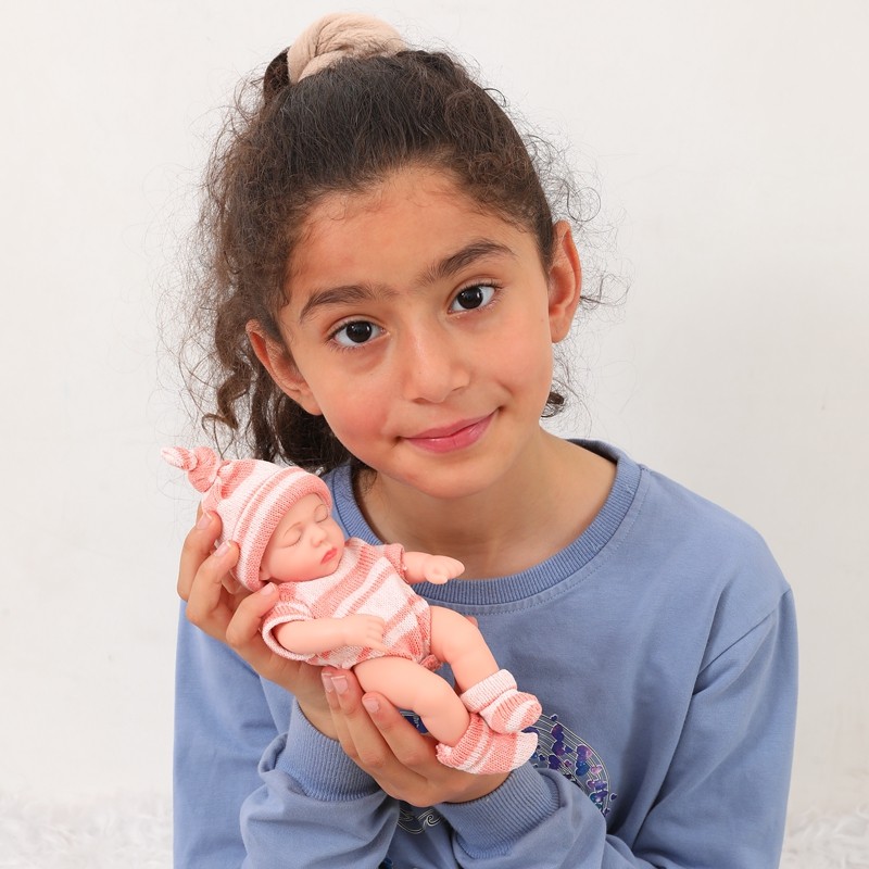 20Cm Reborn Dolls Silicone Vinyl Baby Doll Cute Mini Bebe Doll Baby Reborn Doll Toys Waterproof