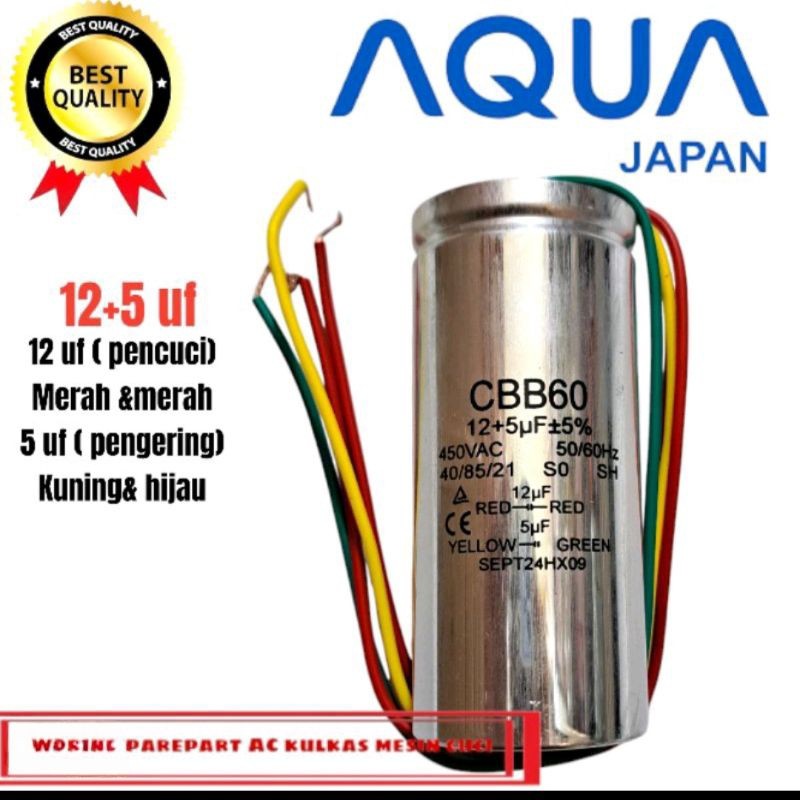 RB2233 KAPASITOR MESIN CUCI AQUA CAPASITOR MESIN CUCI 2 TABUNG AQUA 6KG - 14 KG