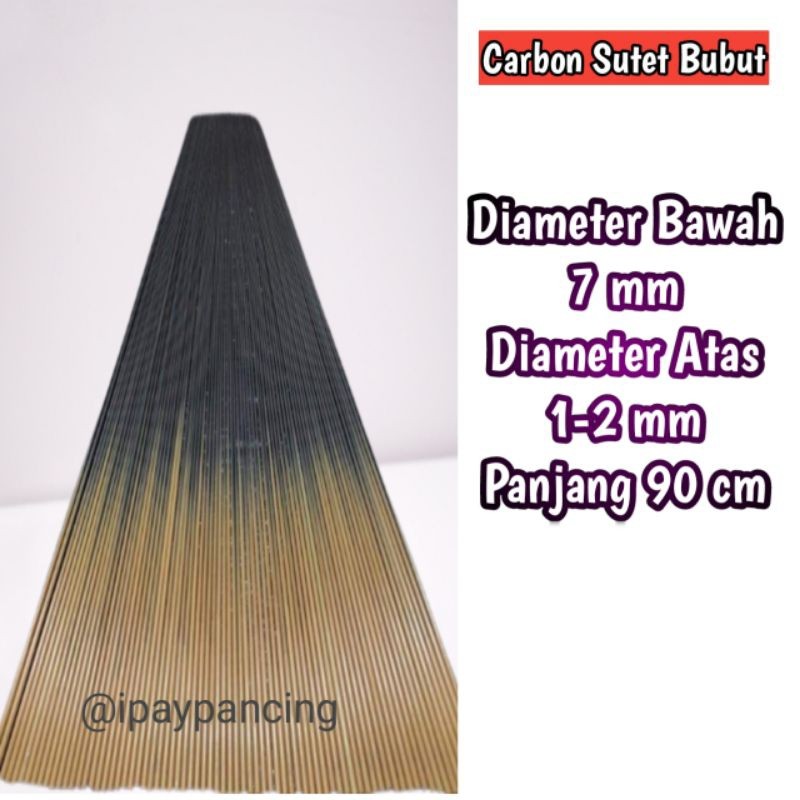 Carbon Sutet Bubut 90cm 7mm Bahan Joran